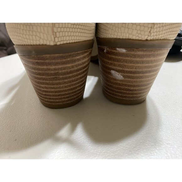 Lucky Brand LP Barimo Open Toe Leather Bootie Size 9.5 Beige - Picture 11 of 11